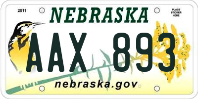 NE license plate AAX893