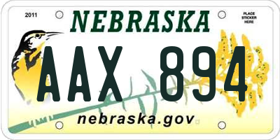 NE license plate AAX894