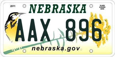 NE license plate AAX896