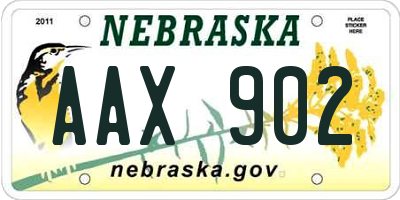 NE license plate AAX902