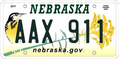 NE license plate AAX911