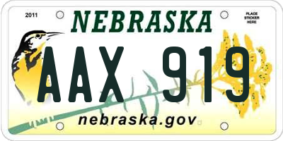 NE license plate AAX919