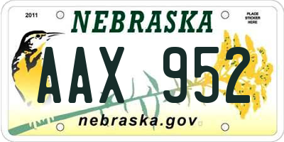NE license plate AAX952