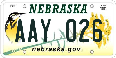 NE license plate AAY026