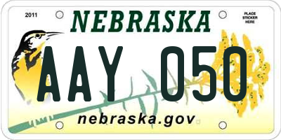 NE license plate AAY050