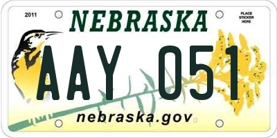 NE license plate AAY051