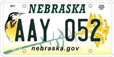 NE license plate AAY052