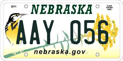 NE license plate AAY056