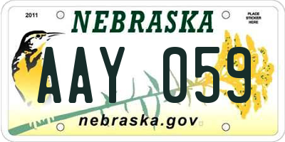 NE license plate AAY059