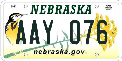NE license plate AAY076