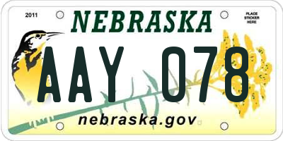 NE license plate AAY078