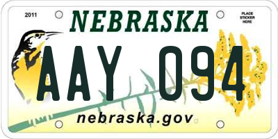 NE license plate AAY094