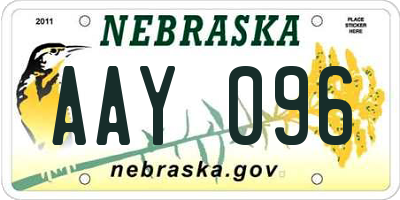 NE license plate AAY096