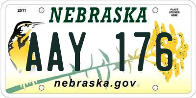 NE license plate AAY176