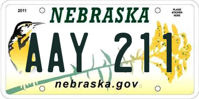 NE license plate AAY211