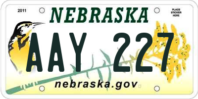 NE license plate AAY227