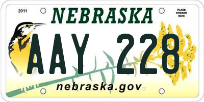 NE license plate AAY228