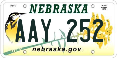 NE license plate AAY252