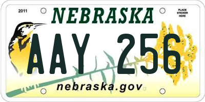 NE license plate AAY256