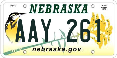 NE license plate AAY261