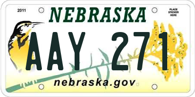NE license plate AAY271