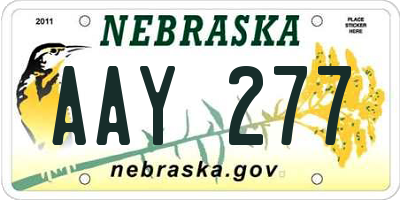NE license plate AAY277