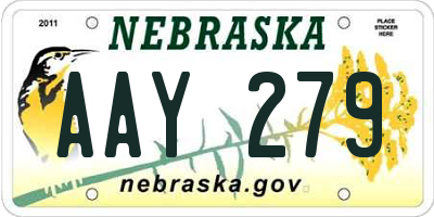 NE license plate AAY279