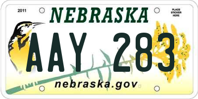 NE license plate AAY283