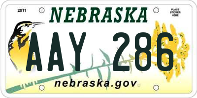 NE license plate AAY286