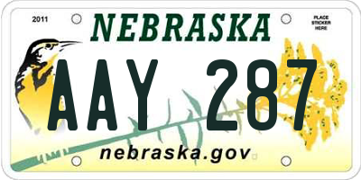 NE license plate AAY287