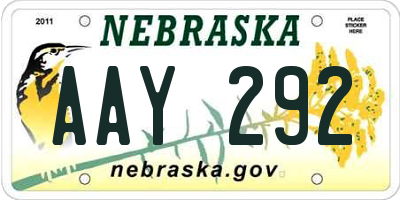 NE license plate AAY292