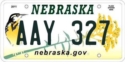 NE license plate AAY327
