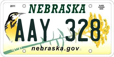 NE license plate AAY328