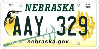 NE license plate AAY329