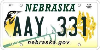 NE license plate AAY331