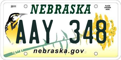 NE license plate AAY348