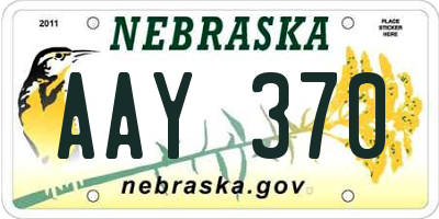 NE license plate AAY370