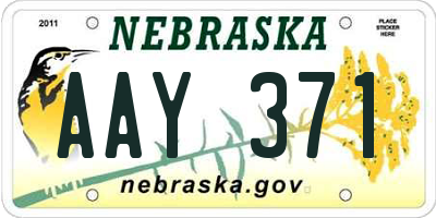 NE license plate AAY371