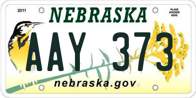 NE license plate AAY373