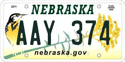 NE license plate AAY374