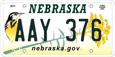 NE license plate AAY376