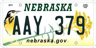 NE license plate AAY379