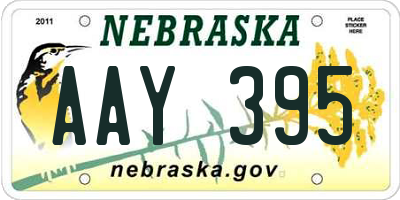 NE license plate AAY395