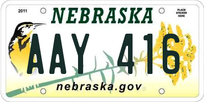 NE license plate AAY416
