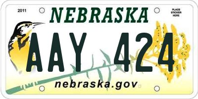 NE license plate AAY424