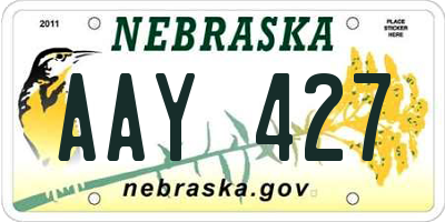 NE license plate AAY427