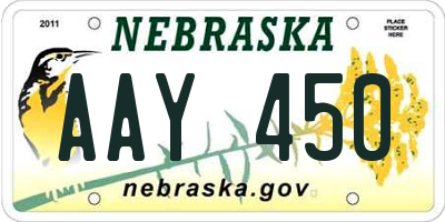 NE license plate AAY450