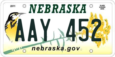 NE license plate AAY452