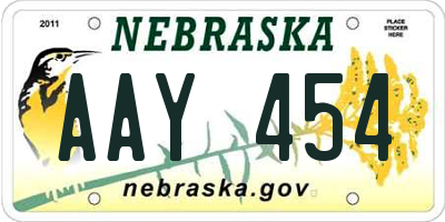 NE license plate AAY454