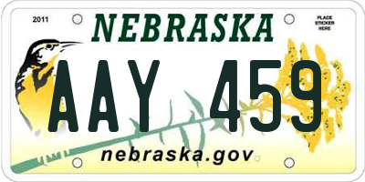 NE license plate AAY459